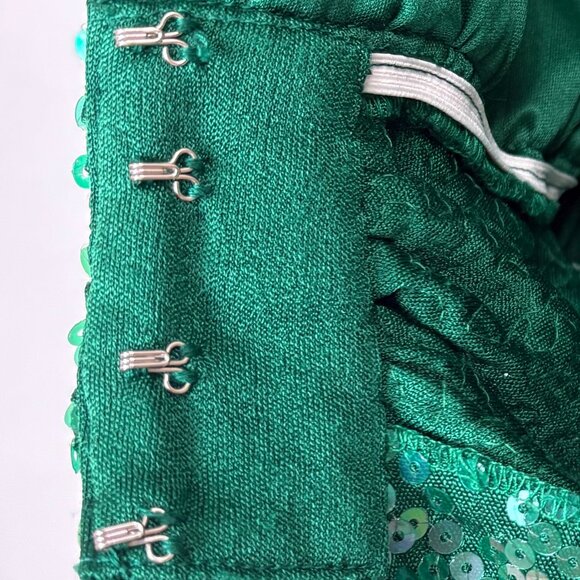 Emerald Green Sleeveless Sequin Dress W/Matching Jacket - Picture 3 of 15